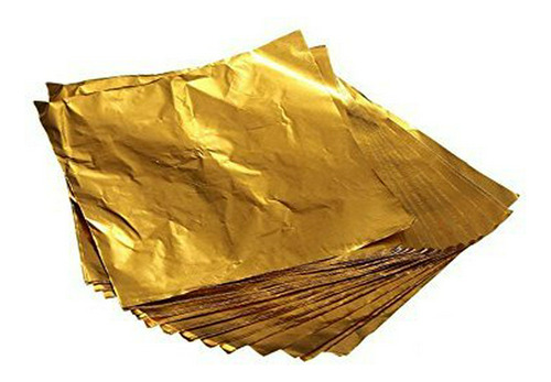 Papel Aluminio Dorado 100pcs 10×10cm Para Dulces Chocolates
