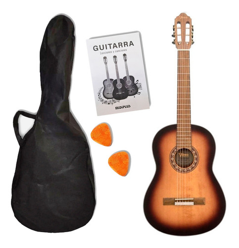 Imagen 1 de 8 de Guitarra Criolla 3/4 Niños Clásica Con Funda Varios Colores