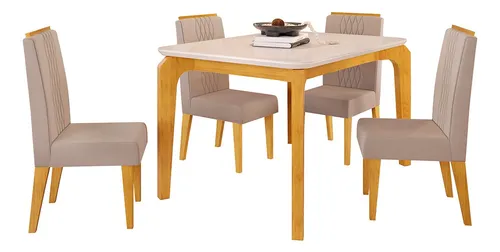 Juego De Comedor Rouge Lia 4 Sillas Vekka