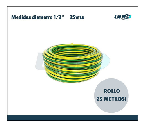 Imagen 2 de 8 de Manguera Riego Jardin Reforzada 1/2 X 25 Metros Rollo