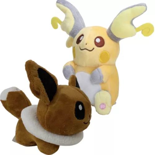 Eevee Evoluções Kit com 2 Pelúcias Pokemon Eevee e Leafeon - Manú