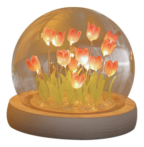 Lámpara De Mesa De Luz Ambiental Romántica De Tulipán