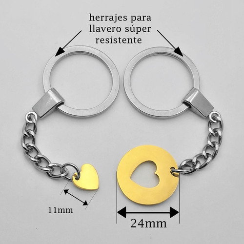 Imagen 4 de 6 de Llavero Parejas Grabado Láser Personalizado 1121