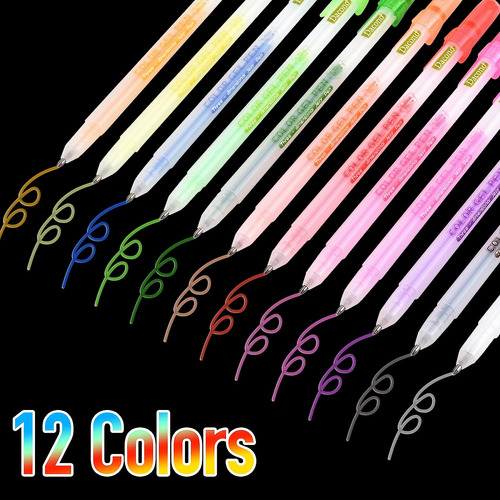Bolígrafos De Tinta De Gel Dacono, Juego De Gel De Color 12