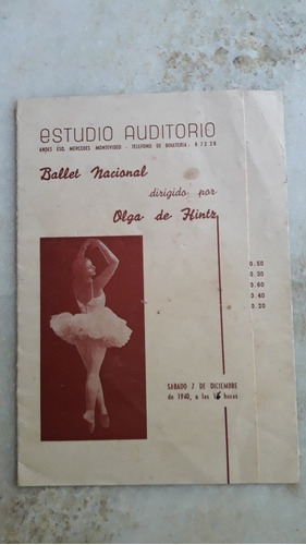 Antiguo Programa Estudio Auditorio,ballet Nacional,1940