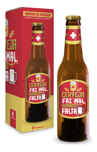 Abridor De Garrafa Formato Garrafinha - Cerveja Faz Mal Cor Marrom