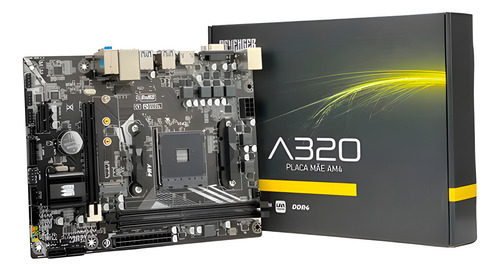 Placa Mãe A320 Am4 Amd Ryzen 32gb Ddr4 Usb 3.0 Atx Revenger Cor Preto