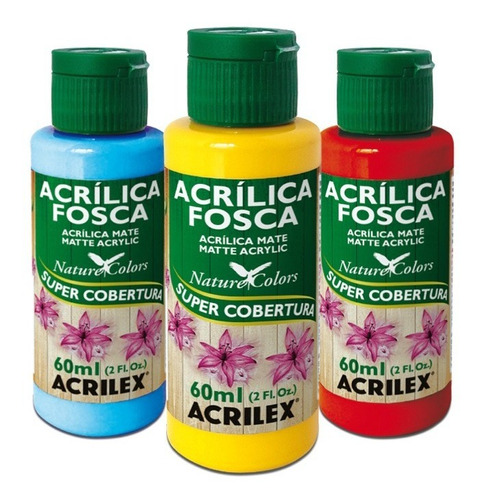 Pintura Acrílica Mate Acrilex 60ml Paleta 1 Violeta - Mosca