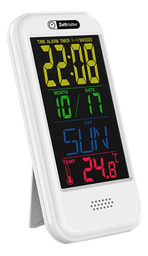 Reloj Digital Zeithalter Con Pantalla Lcd A Color Y Alarma E