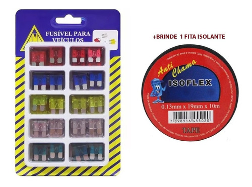 Imagem 4 de 4 de Kit Com 100 Fusível Para Carro Fox Gol Uno Fiesta Palio