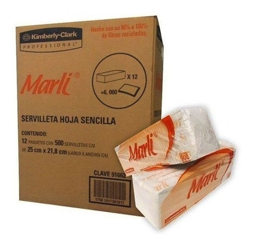 Marli Servilletas De Papel Caja C/12 Paq De 450 Hojas C/u