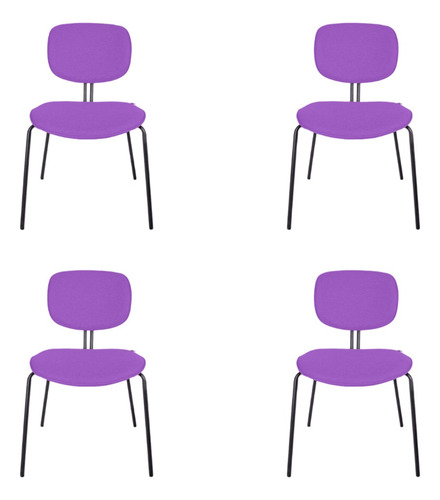 Set De 4 Sillas De Visita Violet Con Retardante De Flama