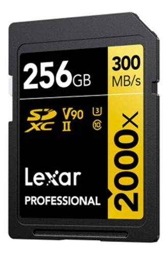 Memoria Sd Lexar 256gb W:300mb/s V90 2000x Uhs-ii Gold