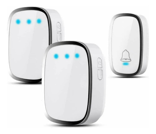 Timbre Inalámbrico Con Luz Led, 1 Transmisor Y 2 Receptores
