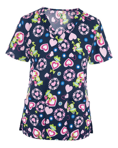 Camiseta Exfoliante Con Cuello En V Para Mujer, Uniforme De