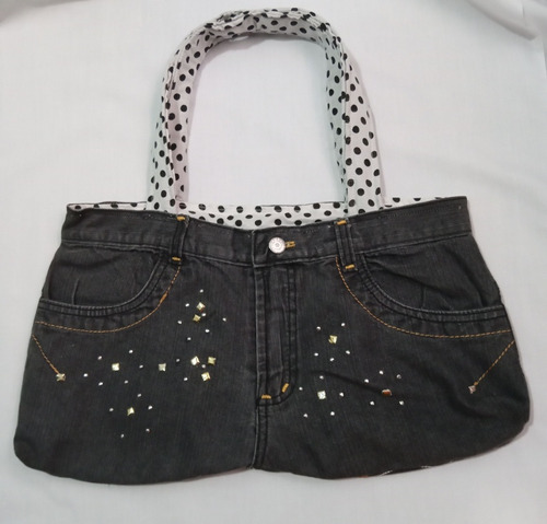 Cartera Reciclada De Jeans Reversible 