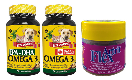 Omega 3 + Artritflex Vitacrunch Suplemento Para Mascotas