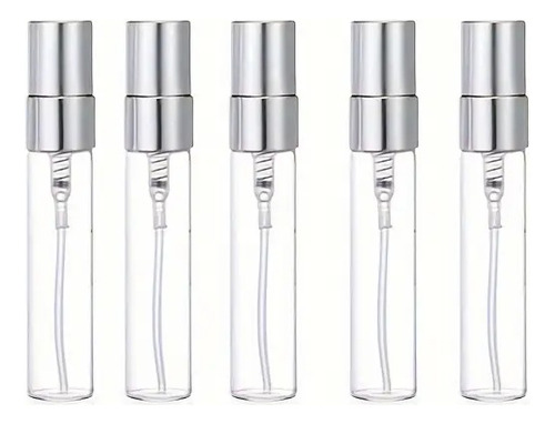 Frasco Perfume Vidrio 5ml X 10unid Premium Tapa Plateada