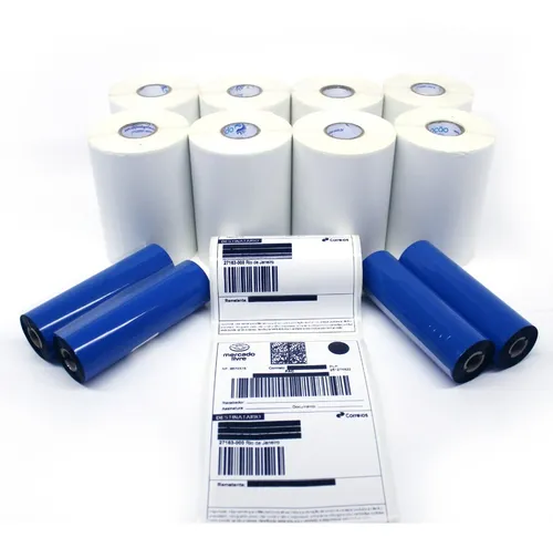 comprar  Kit 10 Rolos Etiqueta 10x15cm Couche +5 Ribbons 110x74 Cera
