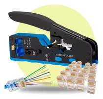 Comprar Alicate Crimpar Rj45 Vazado Rj11 Cat5\u002F6\u002F7 + 50 Rj45 Ez Kit