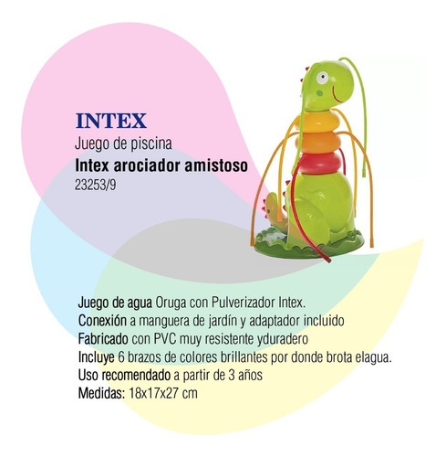 Imagen 2 de 6 de Juego De Piscina Intex Pulverizador Oruga Amistosa 56599 Cuo