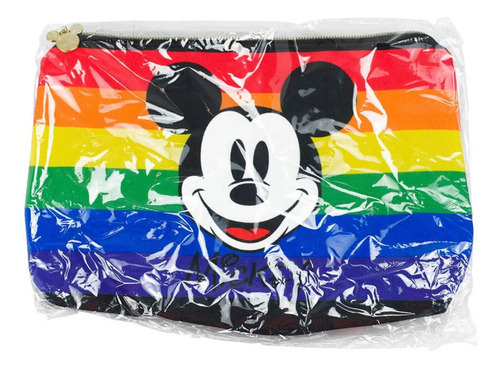 Necessaire Preta Mickey Rainbow 19x7x23cm - Disney