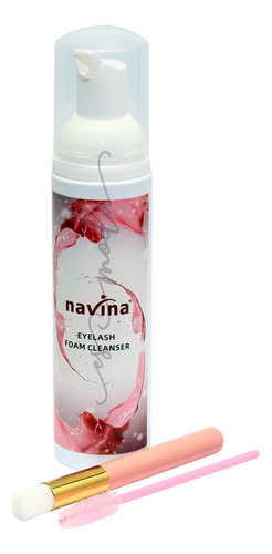Kit Pestañas Shampoo Para Pestañas Navina + Brocha +cepillo Color Agua Espesor 1 mm Largo 1 mm Tipo de curvatura C