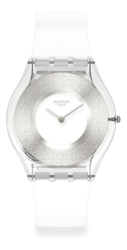 Reloj Swatch Magi White Para Mujer Ss08k108 Color de la malla Blanco Color del bisel Traslúcido Color del fondo Plateado