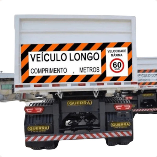 Faixa Veículo Longo 2,30x0,80 Traseira Velocidade Máx 60km