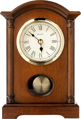 Bulova Dalton - Reloj De Péndulo Para Mesa O Chimenea Blanco