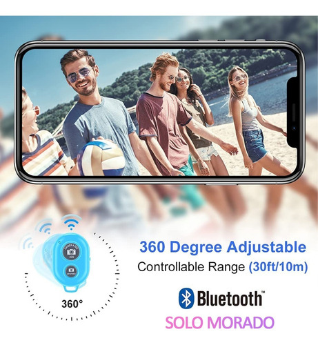 Imagen 7 de 10 de Disparador Control Remoto Foto 10m Universal Bluetooth Móvil