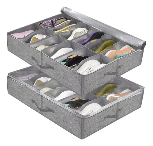 Organizadores De Zapatos Zapatillas Bajo Cama Flexible X2