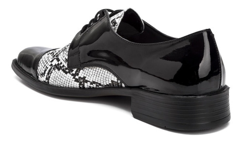 Imagen 4 de 5 de Zapatos Hombre Vestir Combinados Reptil Charol Moda Import