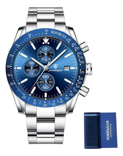 Reloj Analógico Con Cronógrafo Luminoso Poedagar 988g