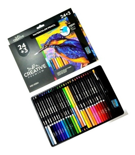 Colores Indra Creative Watercolor 24+3 Pzas, Profesional Set