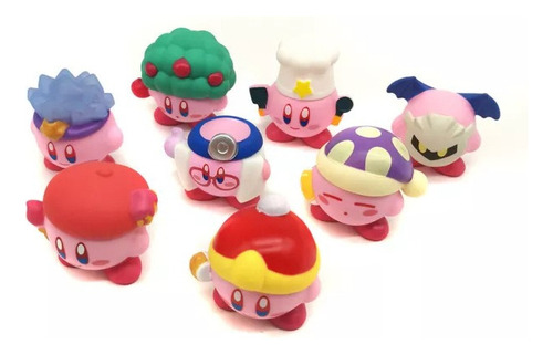 Juego De 8 Muñecos Kirby Para Decoración De Tartas Y Tartas