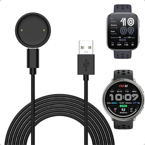 Carregador Relógio Usb Para Amazfit Bip 6 E Active 2 Rápido