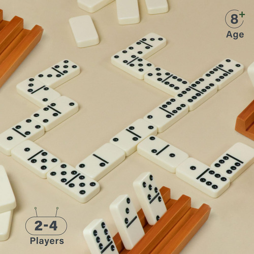 Queensell Dominos Establecido Para Adultos Con 4 Bastidores