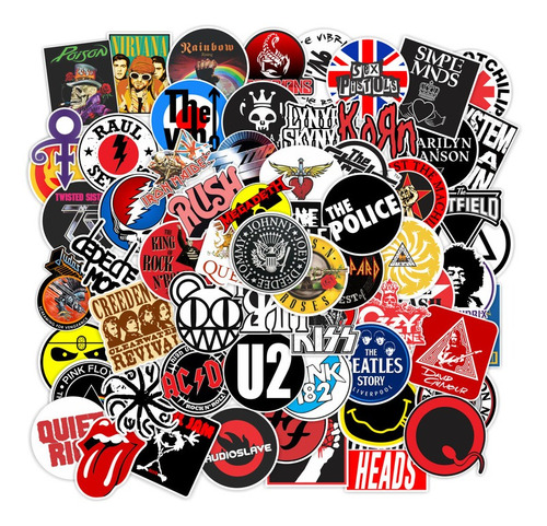Imagem 1 de 2 de 64x Adesivos Bandas Metal Rock