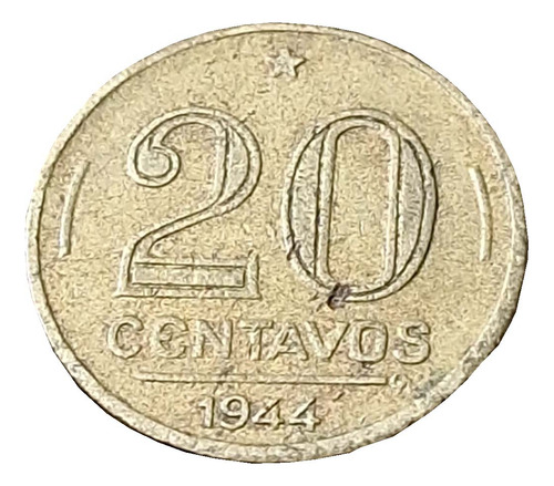 Moeda De 20 Centavos 1944 Antiga