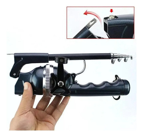 Vara De Pesca Telescópica Dobrável Com Carretel Com Porta