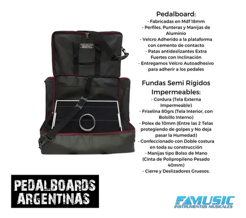 Imagen 4 de 10 de Estuche Para Pedales Pedalboard Argentina 45 X26