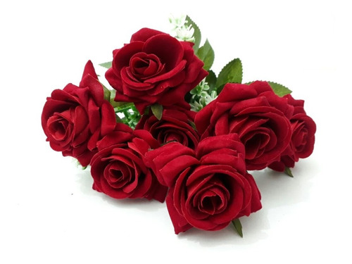 Buquê Rosas De Veludo Rosas Vermelhas Decoração Casamento
