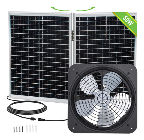 Eco-worthy Kit Ventilador Solar 50 W Panel Plegable Cc 14  O