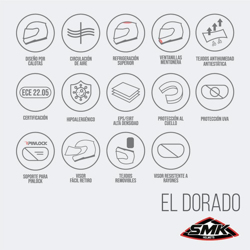 Imagen 2 de 4 de Casco Integral Moto El Dorado Ranko Visor Simple