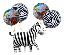 Comprar Set De Globos De Animales De La Selva-cebra Jirafa Leopardo Animales De La Selva Cebra