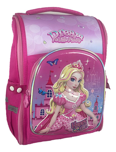 Mochila Infantil Escolar Princesa Rosa Cor Rosa /princesa Desenho Do Tecido Liso