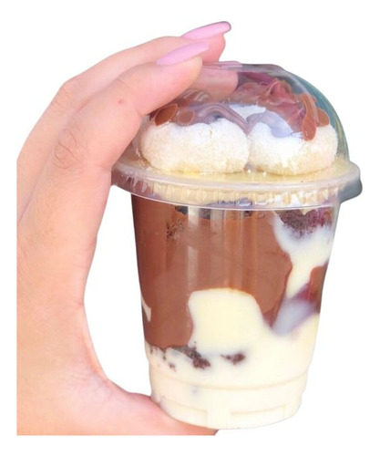 50 Copo Bolha De 330 Ml -tampa Bolha S/ Furo - Bolo No Pote