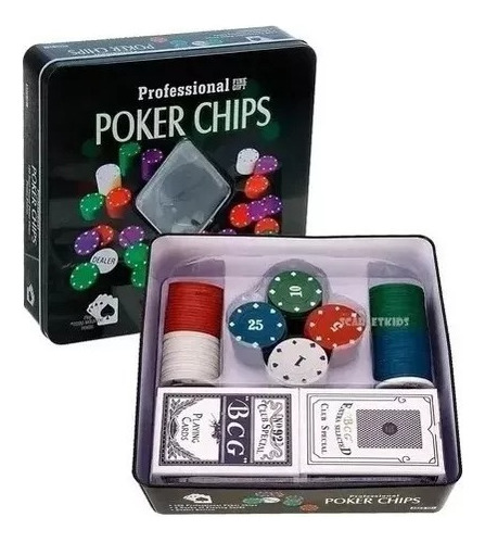 Fichas Para Juego De Poker Chips Caja De Metal Profesional