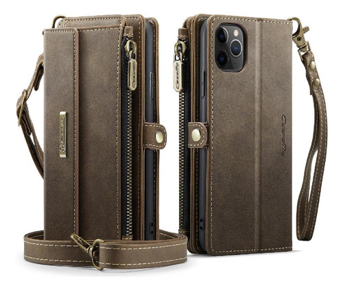 Capa Tipo Carteira Para iPhone 11 Pro Max Em Couro Pu Removí